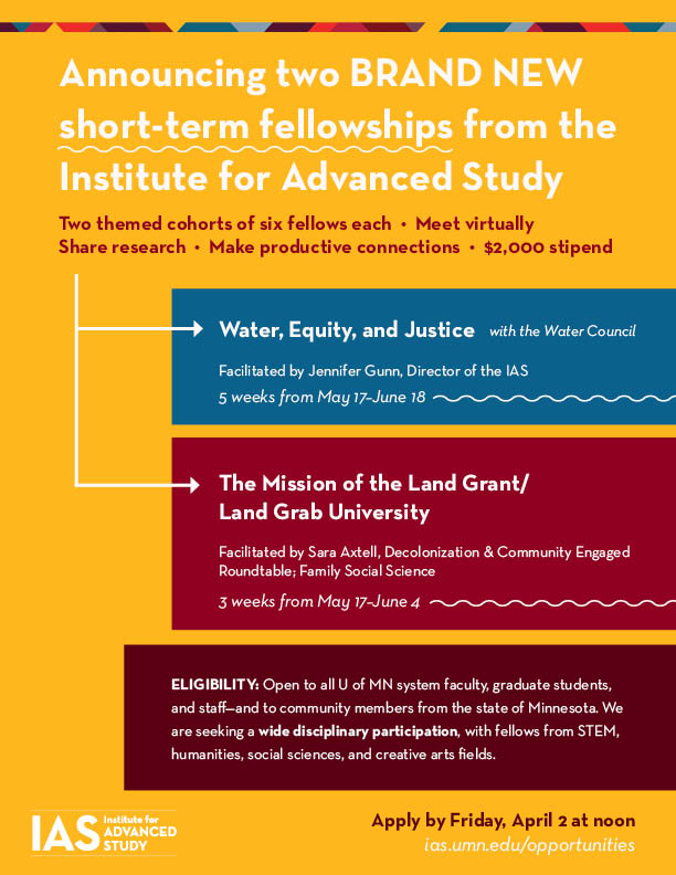 Two ShortTerm Fellowships Available at the IAS! Institute for